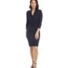 Petite Size Cascade Wrap Dress -Karen Kane Store L13915 NAV 1319 f651d4cd 8fcd 4441 b3e2 4b3397975cce