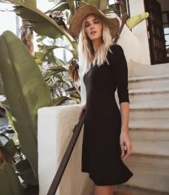 Three Quarter Sleeve A-Line Dress 16 Three Quarter Sleeve A-Line Dress -Karen Kane Store L14174 B 1a2f40ef e003 42ec aed1 f50eb68dd440