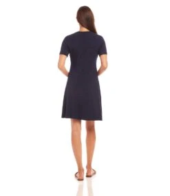 Short Sleeve A-Line Dress -Karen Kane Store L14353 NAV karenkane 2024 winter 00 3