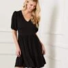 Puff Sleeve Tiered Dress