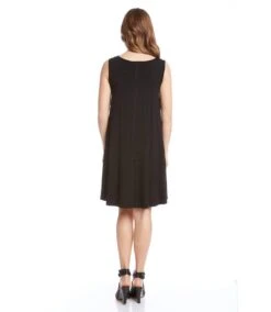 Sleeveless Maggie Trapeze Dress -Karen Kane Store black 4 zoom 521f1a8c 2948 43d2 ab46 e7b10a87f096