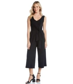 Tie-Front Travel Jumpsuit -Karen Kane Store karenkane 2020 spring mailer L46132 BLK 004 3a8c2d74 b2f9 45b8 8398 8266afa1d855