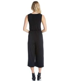 Tie-Front Travel Jumpsuit -Karen Kane Store karenkane 2020 spring mailer L46132 BLK 005 57569536 37ed 40a9 82b5 51eccd8e68b3