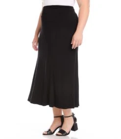 Plus Size Maxi Skirt -Karen Kane Store karenkane 2022 fall L13036W BLK 003