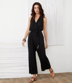Cropped Jumpsuit 10 Cropped Jumpsuit -Karen Kane Store karenkane 2022 spring L52500 BLK 006 a383af80 24c5 455b beff 82171ffa9d01