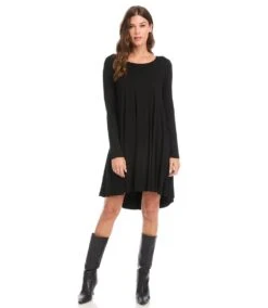 Petite Size Long Sleeve Maggie Dress -Karen Kane Store karenkane 2022 winter 4L13233P BLK 003