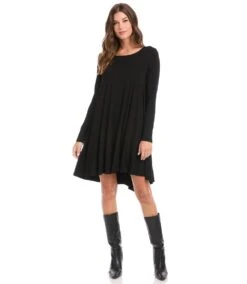 Petite Size Long Sleeve Maggie Dress -Karen Kane Store karenkane 2022 winter 4L13233P BLK 005