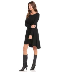 Petite Size Long Sleeve Maggie Dress -Karen Kane Store karenkane 2022 winter 4L13233P BLK 006