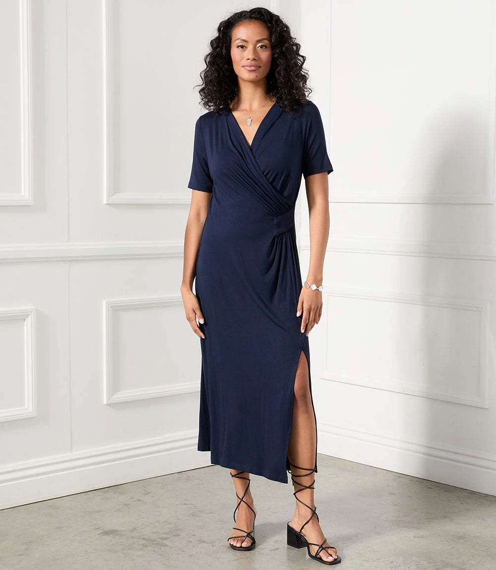 Faux Wrap Midi Dress 3 Faux Wrap Midi Dress
