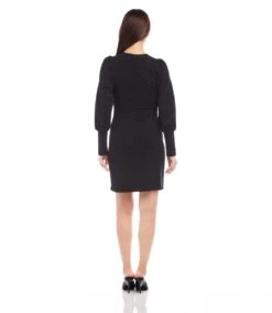 Petite Size Bishop Sleeve Dress -Karen Kane Store karenkane 2024 fall 3L08701P BLK 00 3