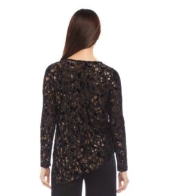 Petite Size Velvet Burnout Asymmetric Top 10 Petite Size Velvet Burnout Asymmetric Top -Karen Kane Store karenkane 2024 fall 3L10700P COP 00 3
