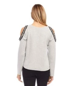 Embellished Sweatshirt -Karen Kane Store karenkane 2024 fall 3L24006 LHG 00 3
