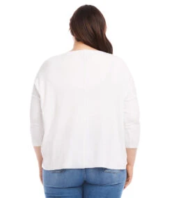Plus Size Boatneck Top -Karen Kane Store karenkane 2024 spring 1L05507W OWH 003 82a51088 8031 4eb4 92b1 29347ef4360b