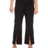 Plus Size Front Slit Pants -Karen Kane Store karenkane 2024 spring 1L09007W BLK 001