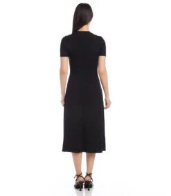 Petite Size Asymmetric Front-Slit Dress 10 Petite Size Asymmetric Front-Slit Dress -Karen Kane Store karenkane 2024 spring 1L14349P BLK 003
