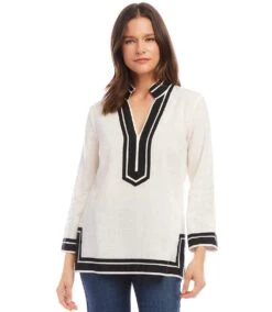 Petite Size The St. Tropez Tunic -Karen Kane Store karenkane 2024 summer 2L00402 OFB 001 2369c611 c072 4fe0 ac59 f69b16a5a84a