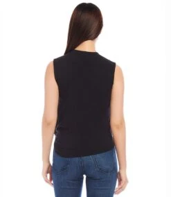 Petite Size Side-Tie Top -Karen Kane Store karenkane 2024 summer L05505P BLK 003