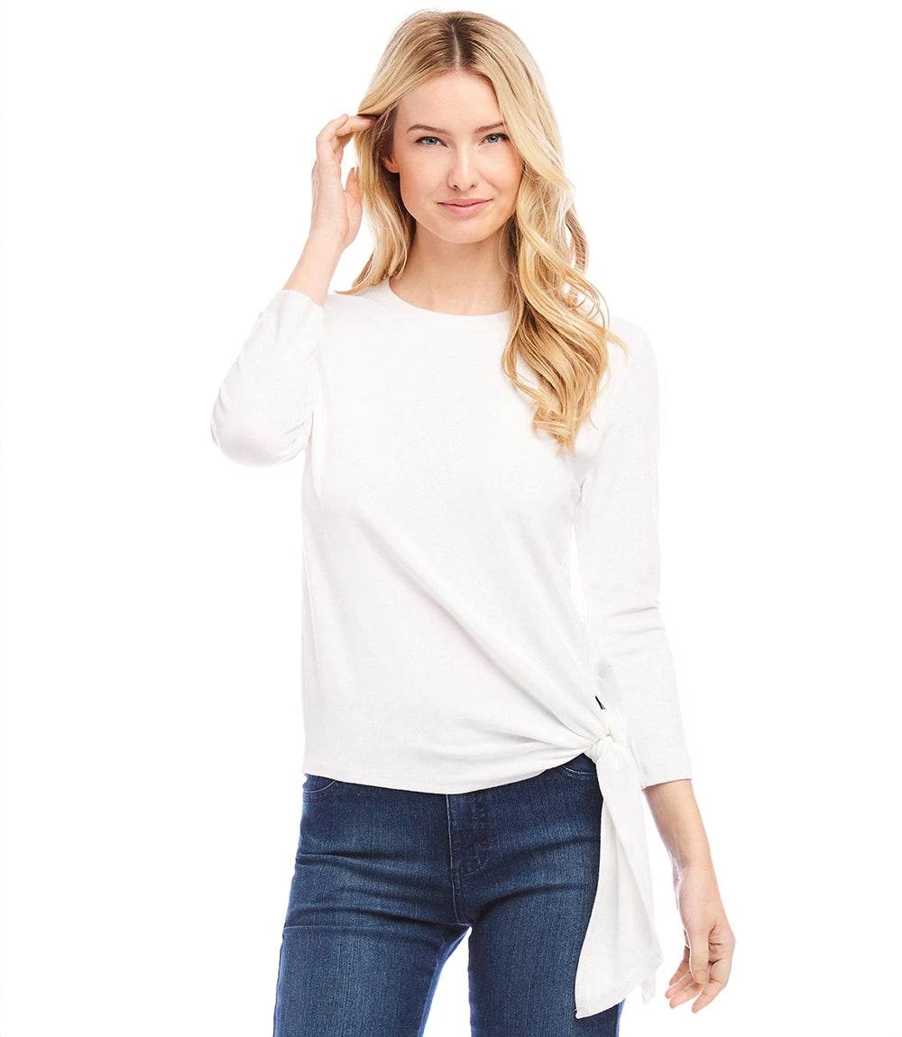 Petite Size Three Quarter Sleeve Side-Tie Top 4 Petite Size Three Quarter Sleeve Side-Tie Top - Image 2