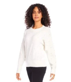 Pearl Crewneck Sweater 15 Pearl Crewneck Sweater -Karen Kane Store karenkane 2024 winter 4L89841 CRE 00 2